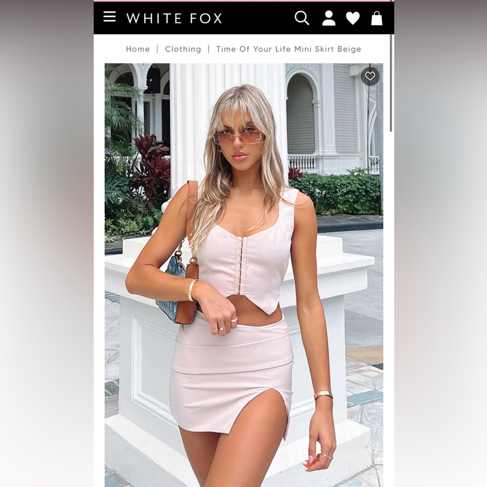 NWT White fox beige set